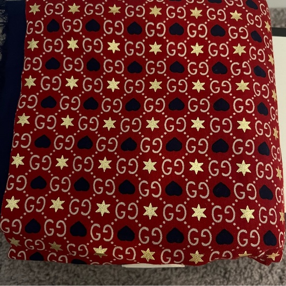 Gucci Red, Gold, and Blue Scarf Shawl - Picture 3 of 6